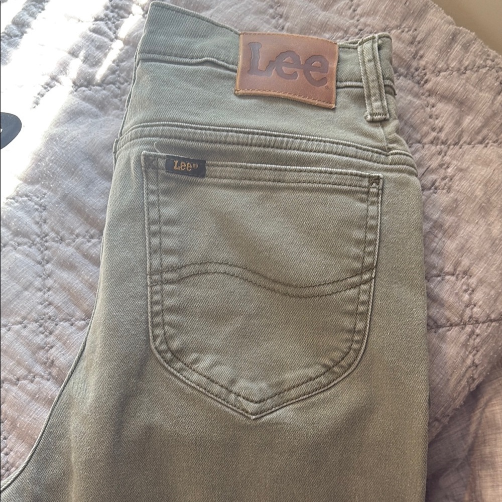 Lee Olive Green Wide Leg Jeans